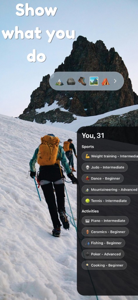 Profile card preview on Kyklos
